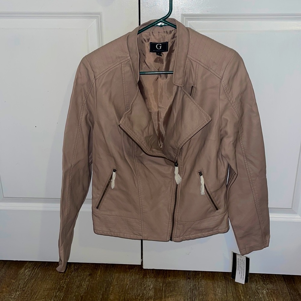 G by Giuliana Tan Faux Leather Jacket
